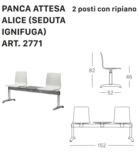 Banc d'Attente Alice avec Tablette - SCAB