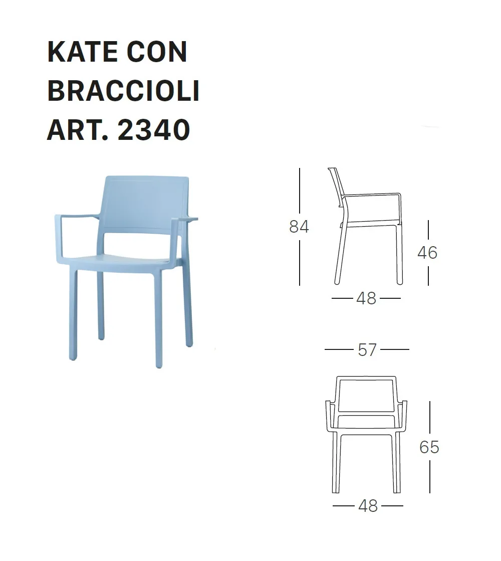 Lot 4 Chaises Kate avec Accoudoirs -...