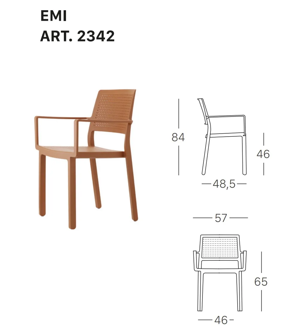 SCAB - Set 4 Emi Chairs with Armrests
