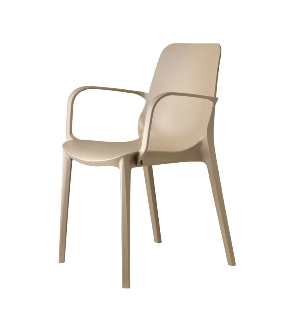 SCAB - Set 4 Ginevra Go Green Chairs with Armrests