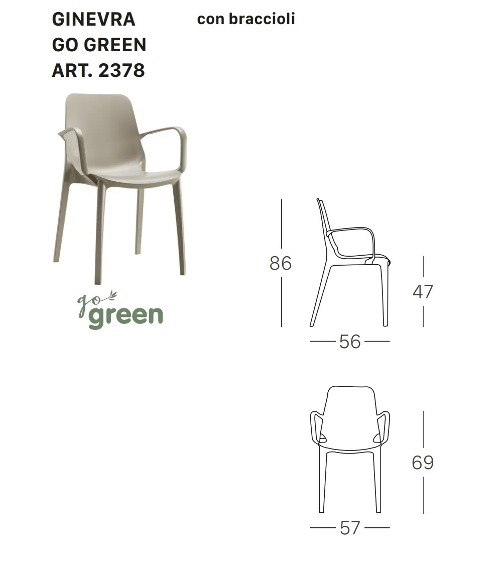 SCAB - Set 4 Ginevra Go Green Chairs...