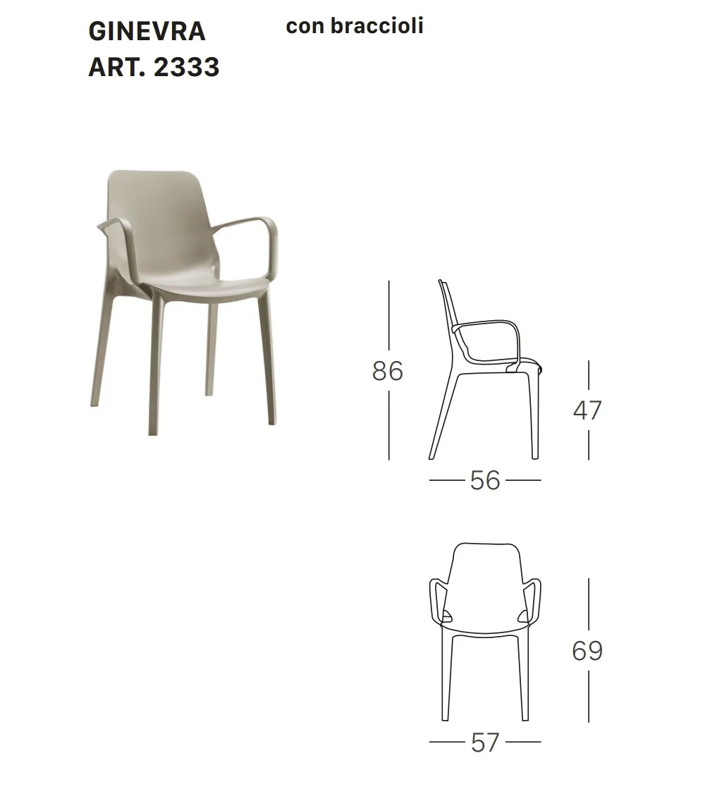 SCAB - Set 4 Ginevra Chairs with...