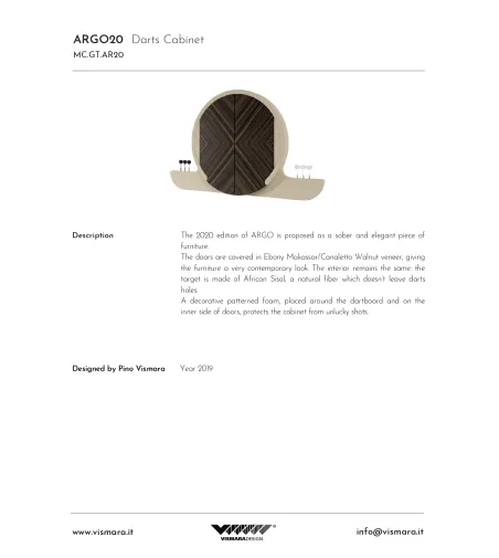 Vismara Design - Argo 20 Darts Cabinet