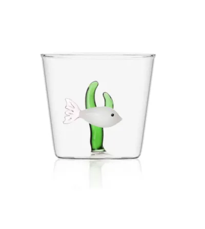 Juego 3 Vasos Pez Blanco Algas Verde Marine Garden -...