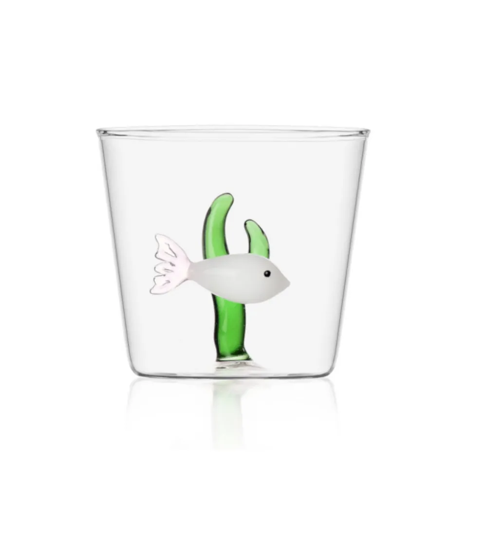 Ensemble 3 Verres Poisson Blanc Algue Verte Marine Garden - Ichendorf