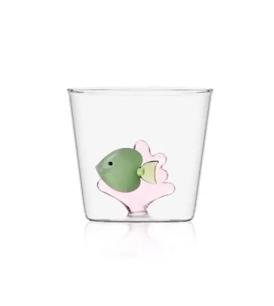 Set 3 Tumbler Pesce Verde Alga Rosa Marine Garden -...
