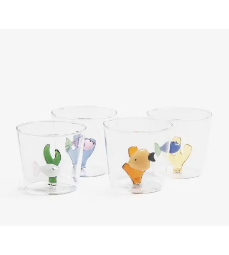 Set 3 Marine Garden Green Fish Pink Seaweed Tumblers - Ichendorf