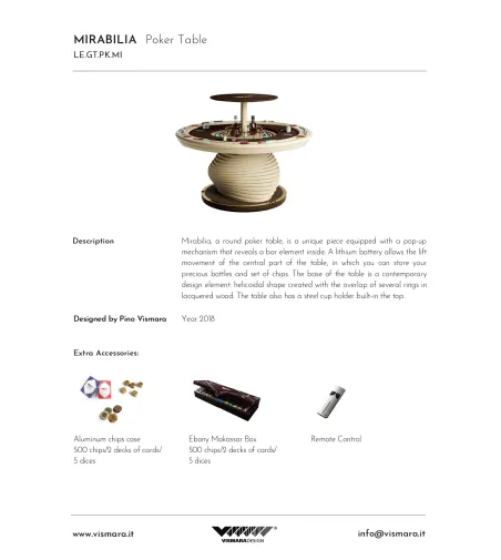 Vismara Design - Mirabilia Round Poker Table