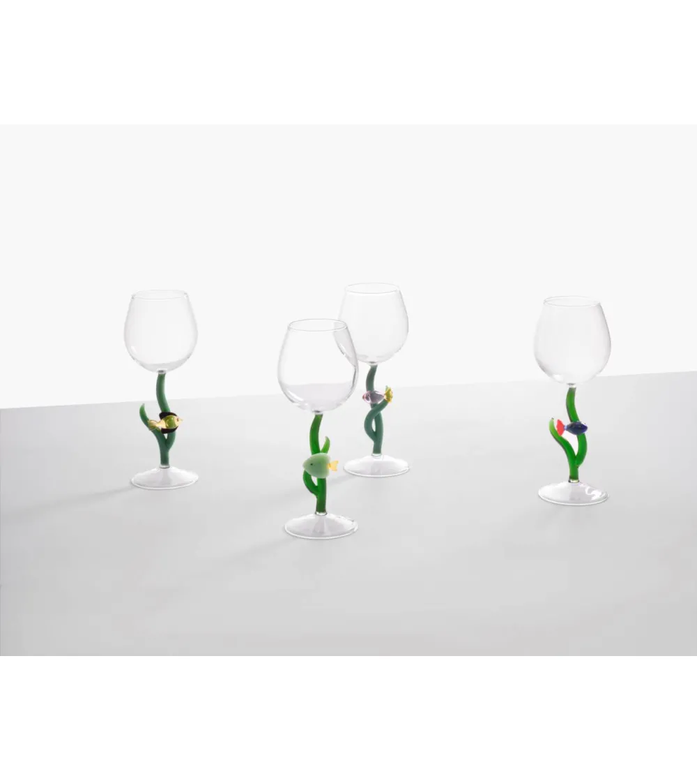 Set 3 Marine Garden Blue Fish Stem...