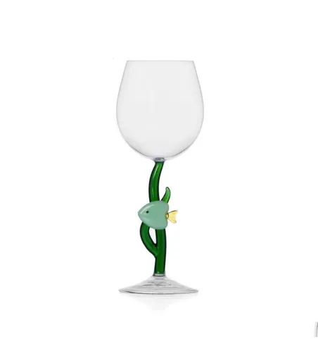 Ensemble 3 Verres À Pied Poisson Vert Marine Garden - Ichendorf