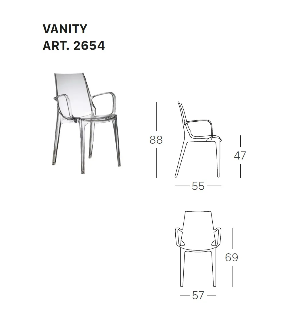 Set 2 Sedie Vanity con Braccioli - SCAB