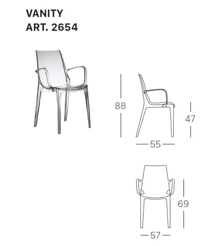 Set 2 Sedie Vanity con Braccioli - SCAB