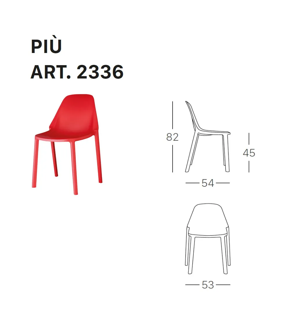 SCAB - Set 6 Più Chairs