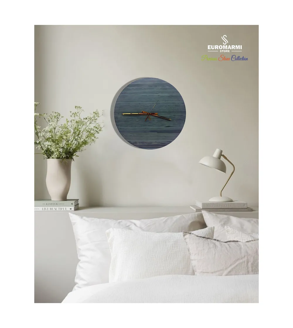 Horloge Murale Ronde Marbre Vert Soie...