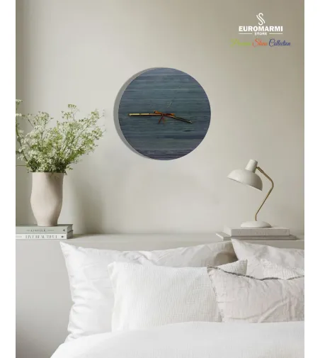 Round Green Silk Marble Wall Clock - Euromarmi Store