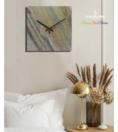 Corteccia Marble Square Wall Clock - Euromarmi Store 2