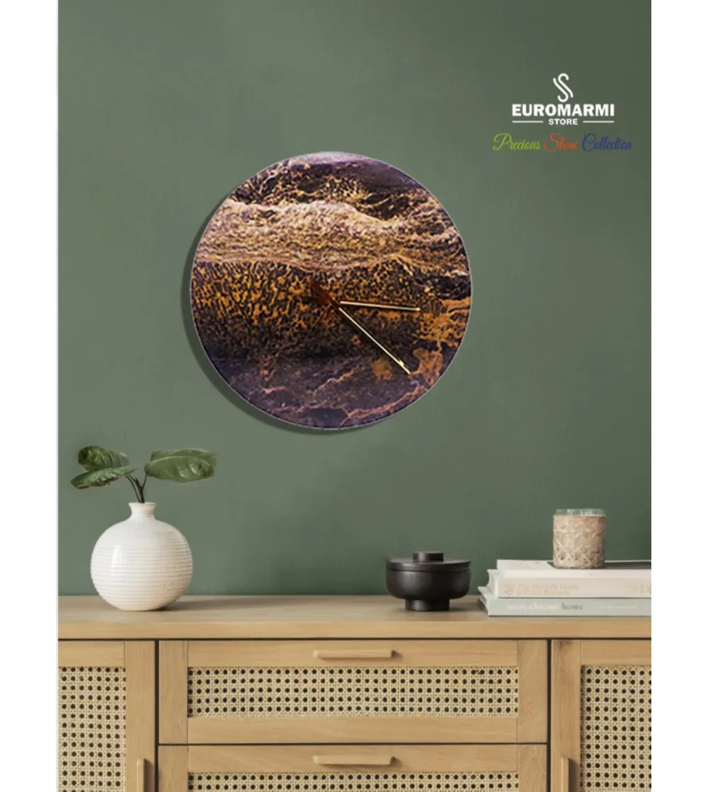 Horloge Murale Marbre Noir Et Or -...