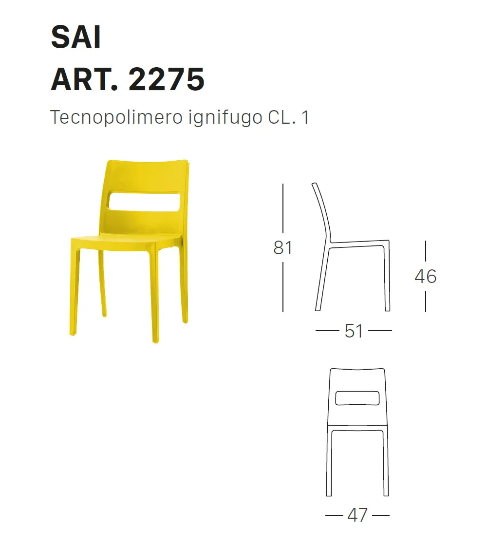 Juego 6 Sillas Sai en Tecnopolímero...