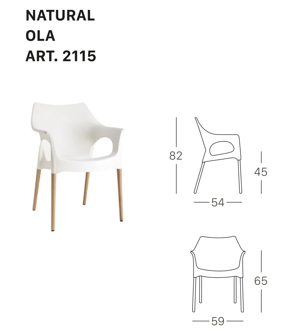 Juego 4 Sillas Natural Ola - SCAB