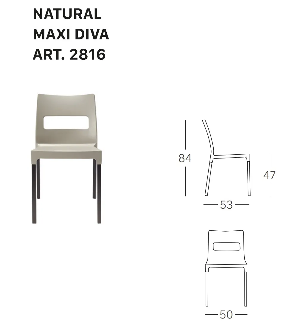 Set 2 Sedie Natural Maxi Diva - SCAB