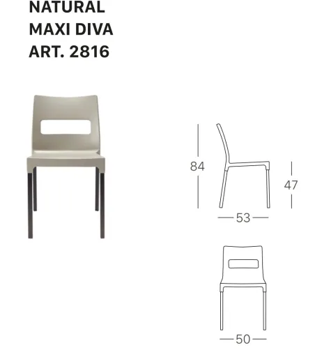 SCAB - Set 2 Natural Maxi Diva Chairs