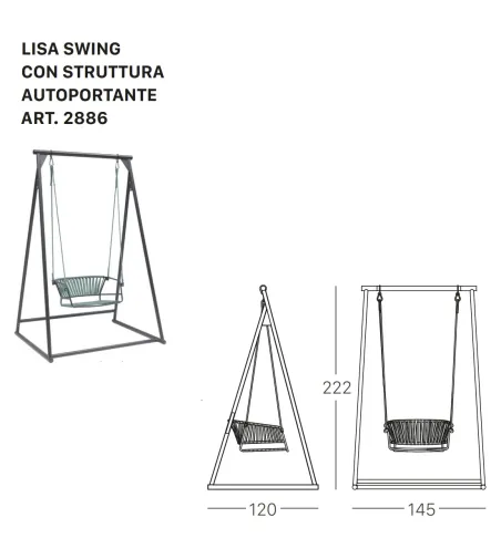 Fauteuil Suspendu Lisa Swing avec Structure Autoportée - SCAB