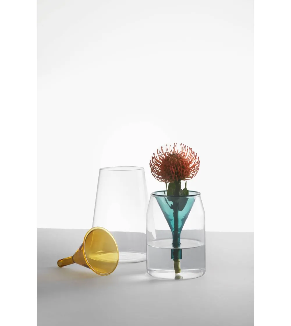 Vaso moderno satinato righe — Vasi da Arredamento