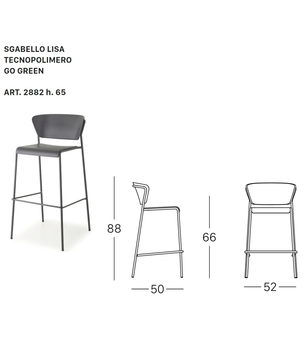 Set 2 Sgabelli Lisa Go Green - SCAB