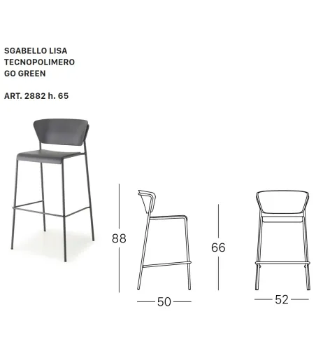 Set 2 Sgabelli Lisa Go Green - SCAB