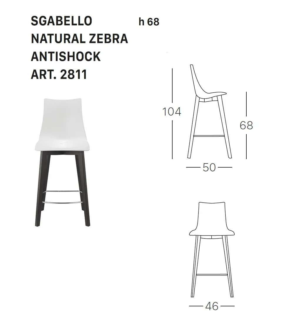 Sgabello Natural Zebra Antishock - SCAB