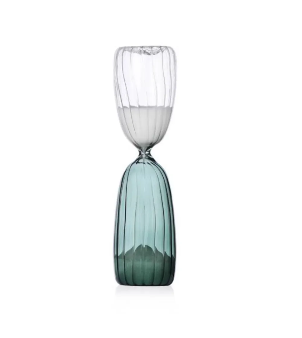 Times 5 Minutes Clear Dark Green Hourglass  - Ichendorf