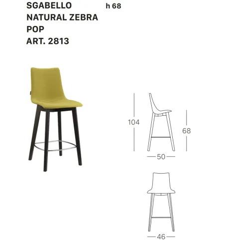 Sgabello Natural Zebra Pop - SCAB