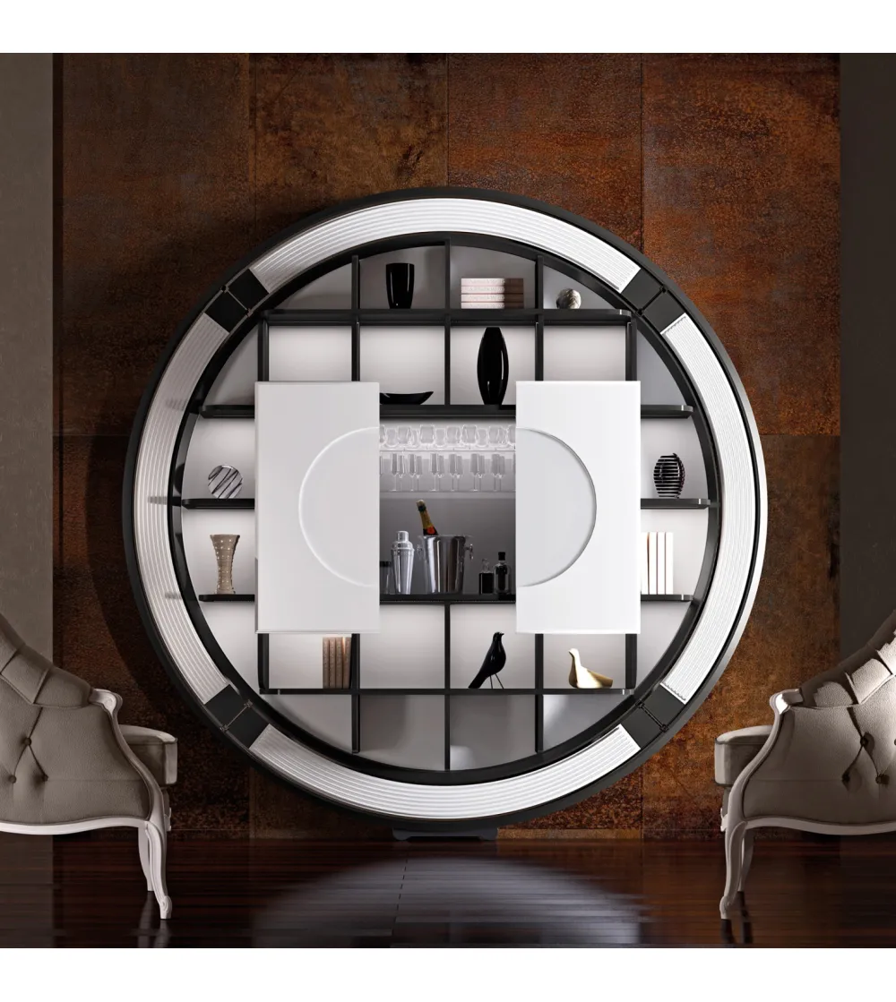 Mueble de TV de vidrio con ruedas de diseño de lujo Made in Italy