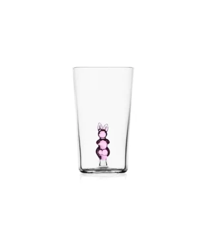 Juego 3 Vasos Longdrink Conejo Rosa Animal Farm - Ichendorf