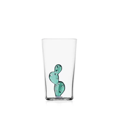 Set 3 Desert Plants Turquoise Cactus Longdrink Glasses -...