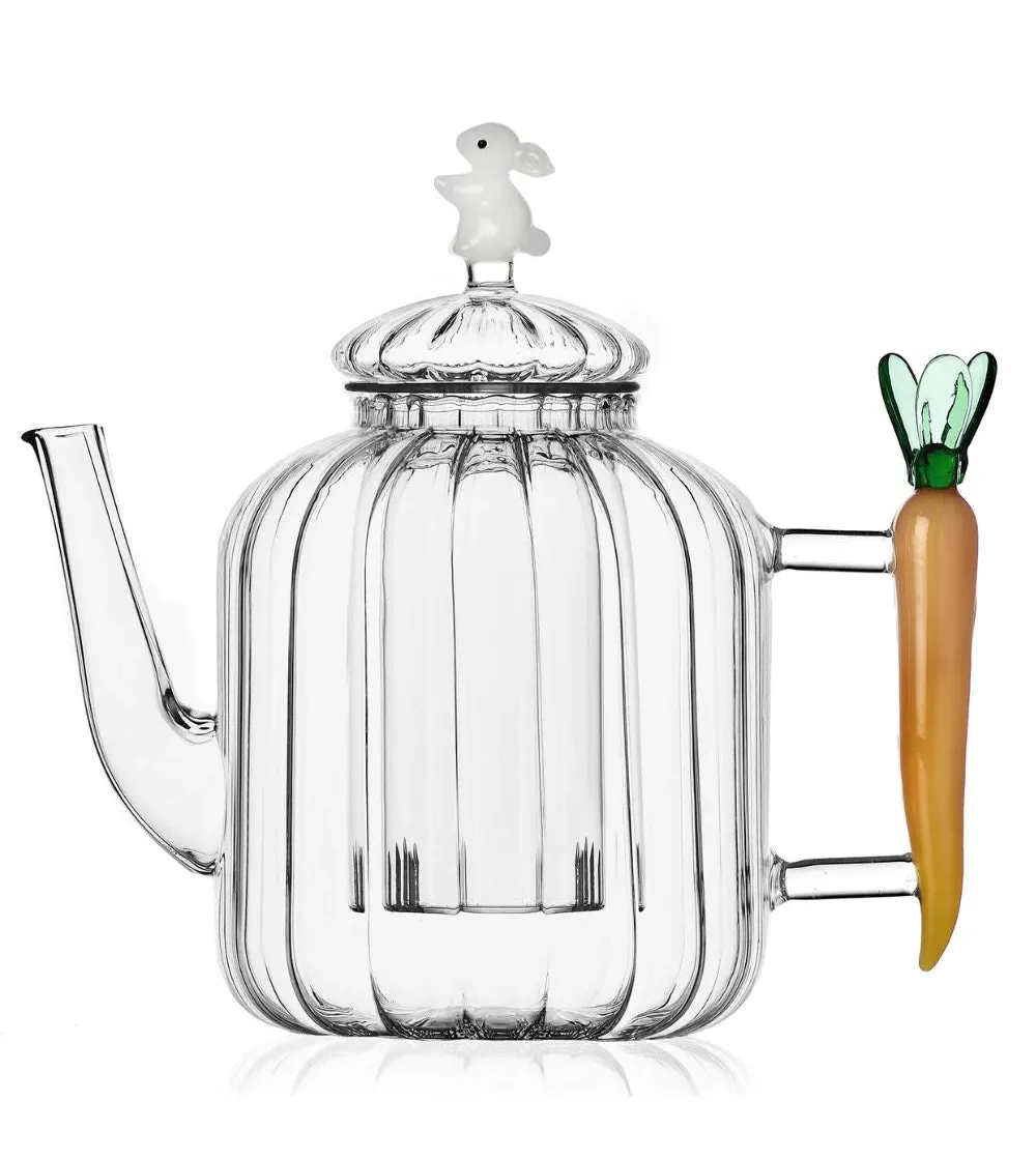 Vegetables Carrot And White Rabbit Optical Teapot - Ichendorf