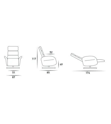 Spazio Relax - Bruxelles Swivel Armchair
