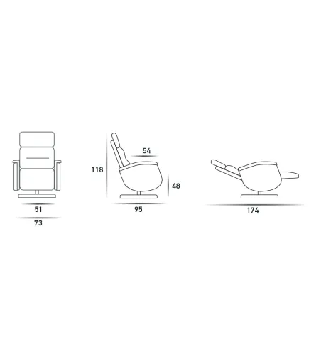 Sillón Swivel Ginevra - Spazio Relax