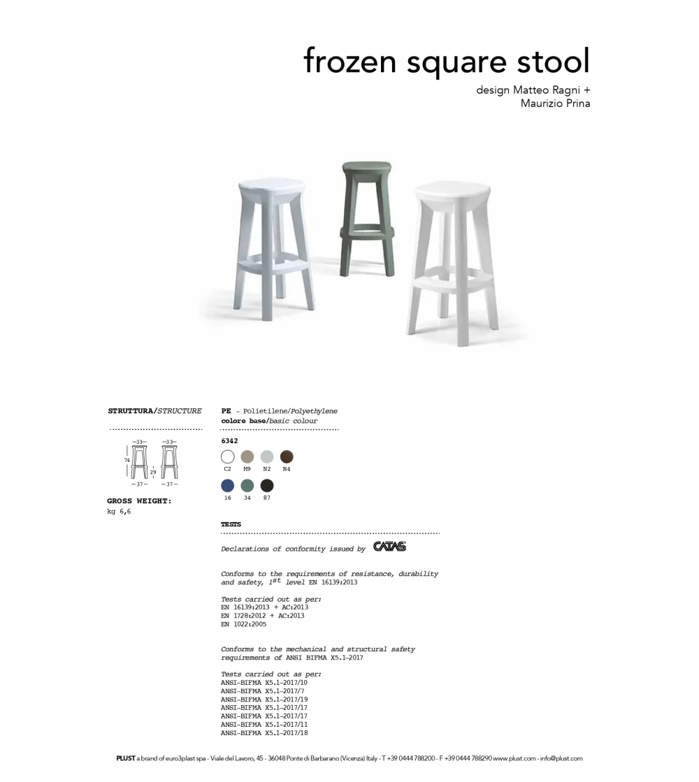 Tabouret Frozen Square - Plust