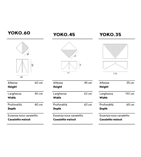 Ensemble 3 Table Basses Yoko - Medulum