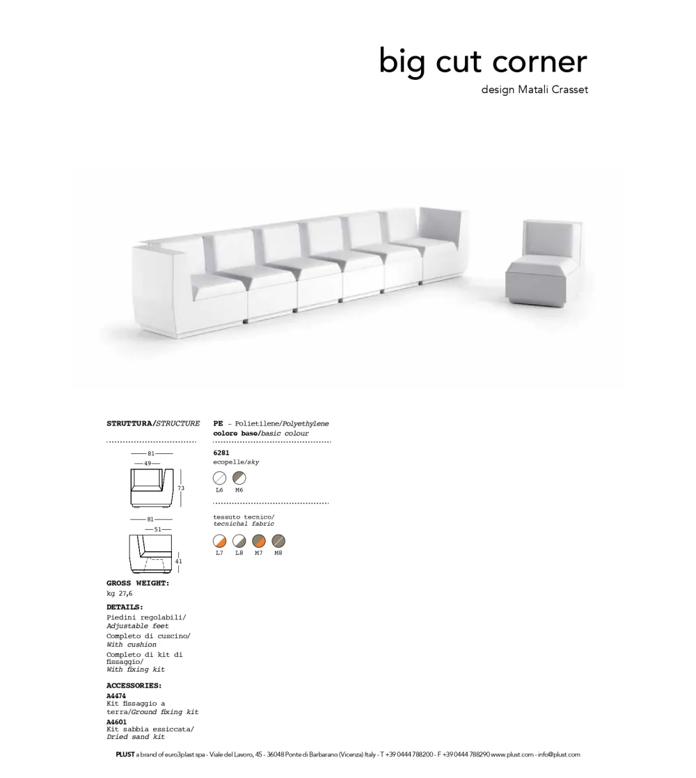 Fauteuil d'angle Big Cut - Plust