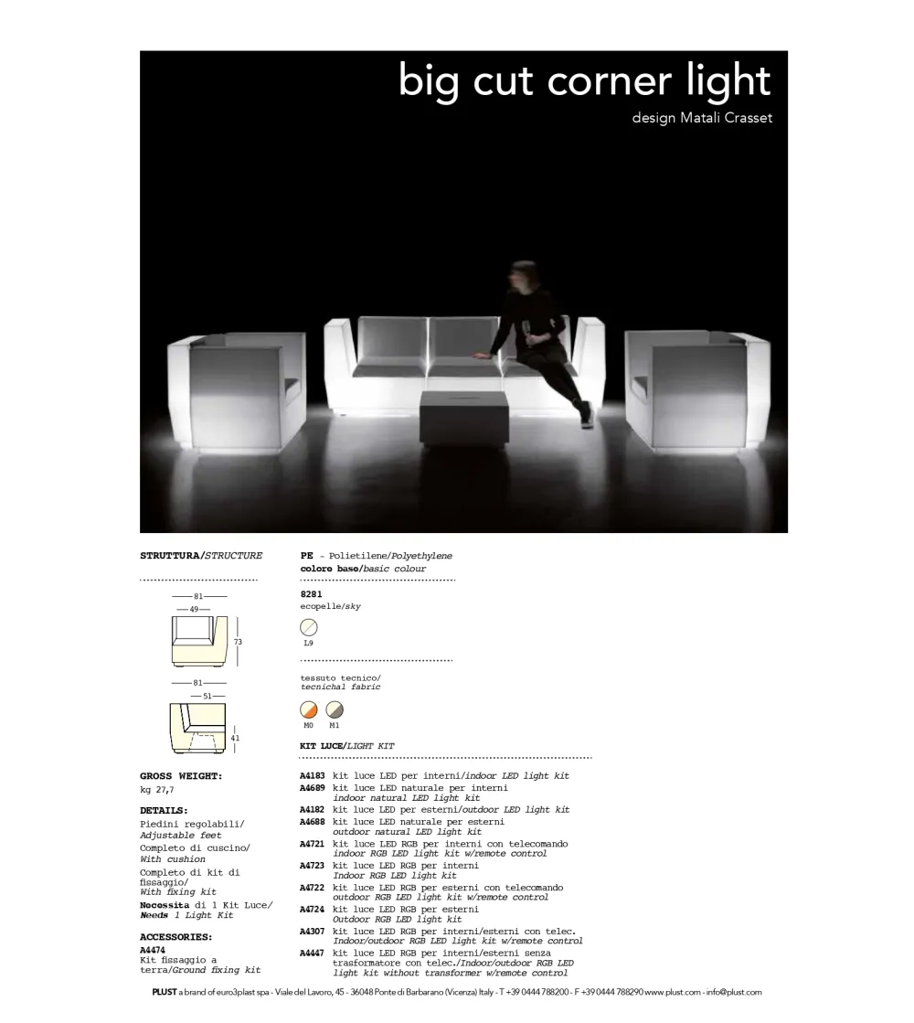 Fauteuil d'angle Big Cut Light - Plust