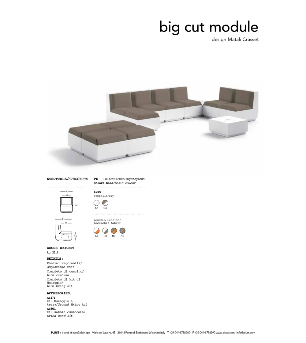Poltrona Big Cut senza Braccioli - Plust