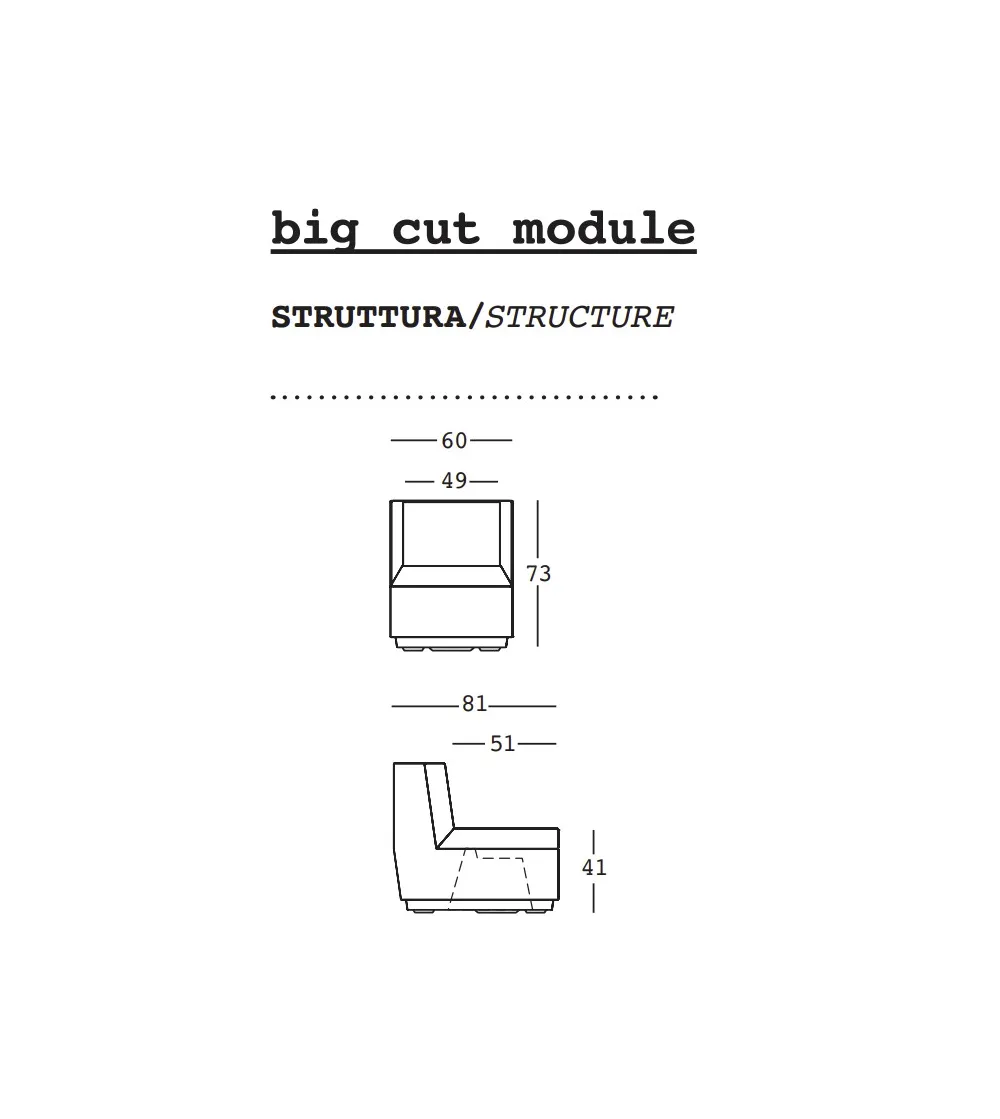 Plust - Big Cut Sessel ohne Armlehnen
