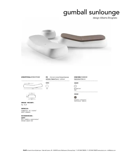 Lettino Prendisole Gumball - Plust