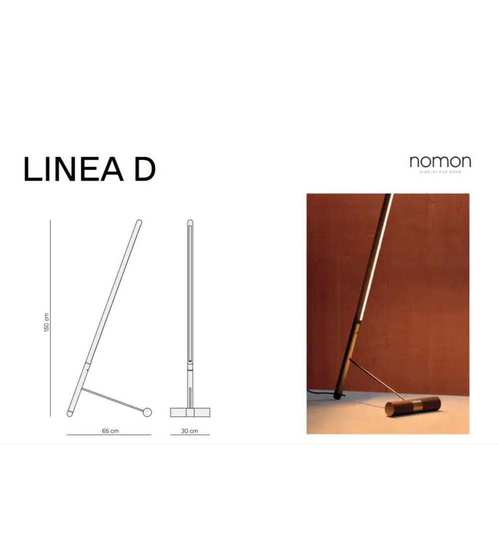 Lámpara De Pie Led Linea D - Nomon