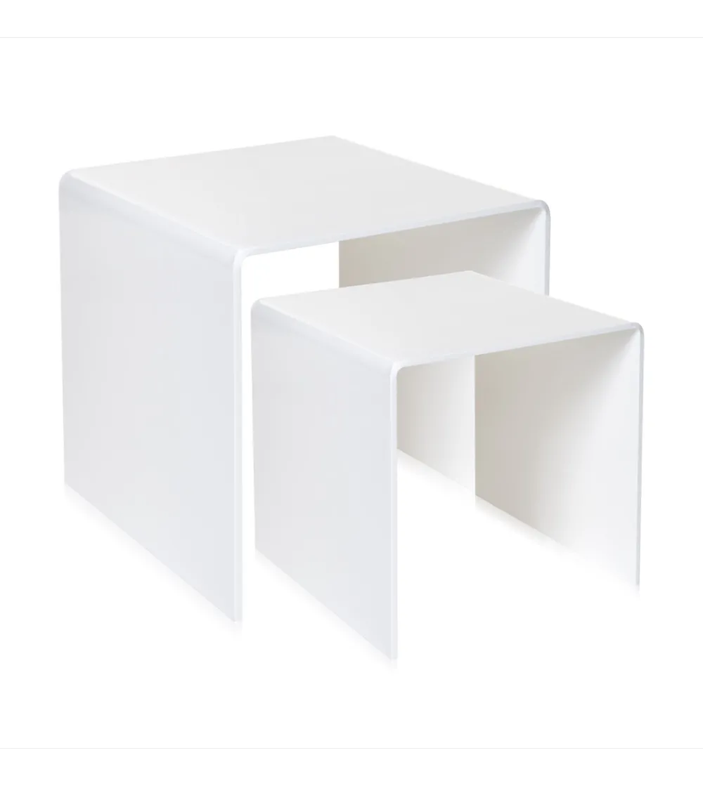 Set 2 80'S White Coffee Tables - Iplex