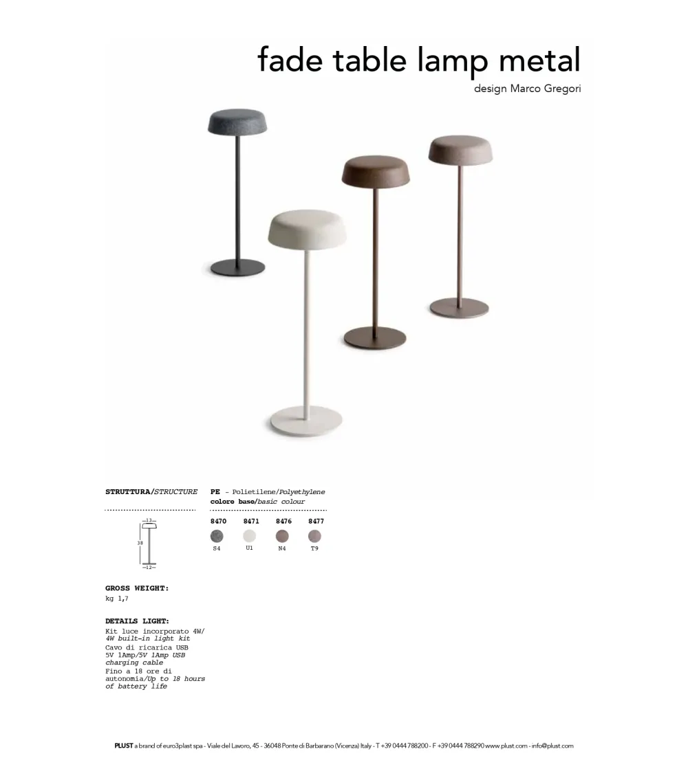 Lampe de Table Fade Metal - Plust