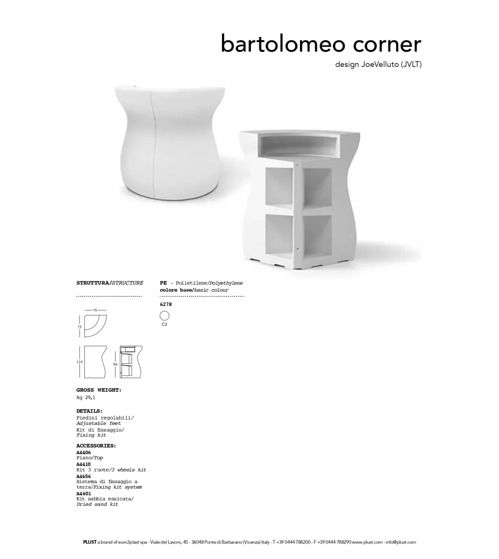 Contador Esquinero Bartolomeo - Plust