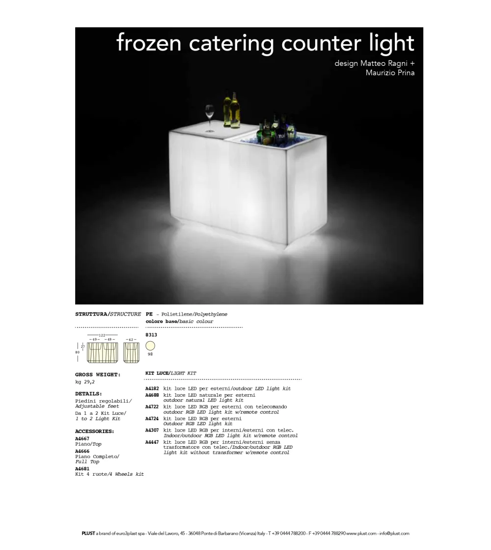 Mostrador de Catering Frozen - Plust